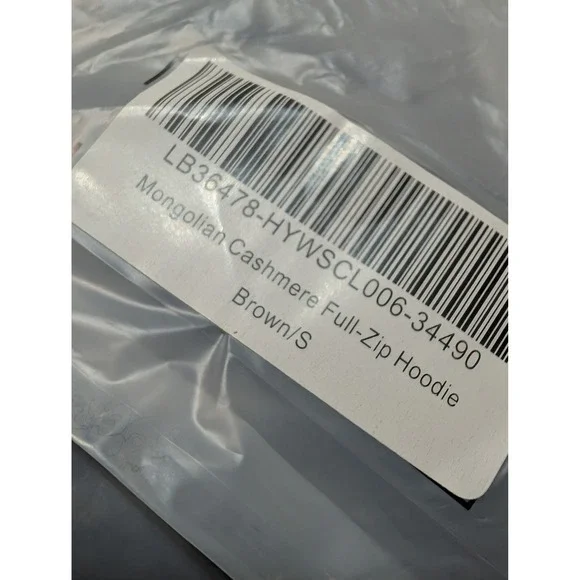 Quince Mongolian Cashmere Full-Zip Hoodie Brown Small LB36478-HYWSCL006 - Picture 6 of 6